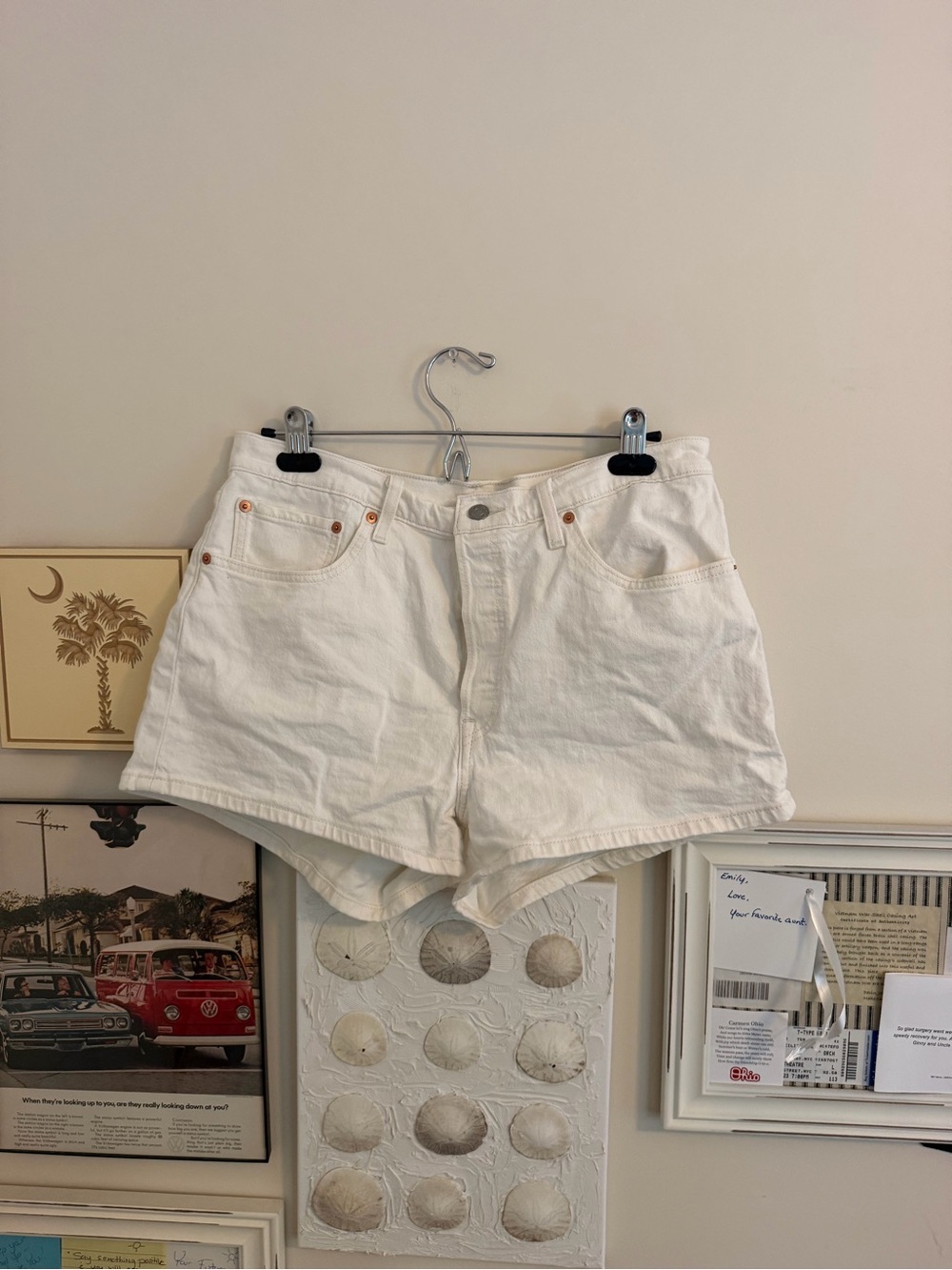 Levi 501 Classic White Women's Denim Shorts 31